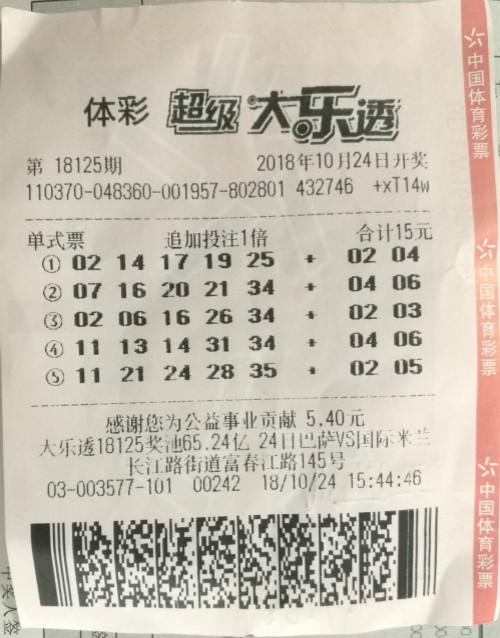 中奖彩票